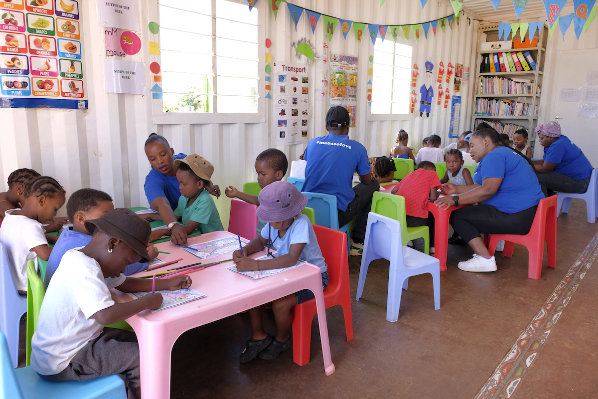 pre school children learning at the winnie mabaso foundation