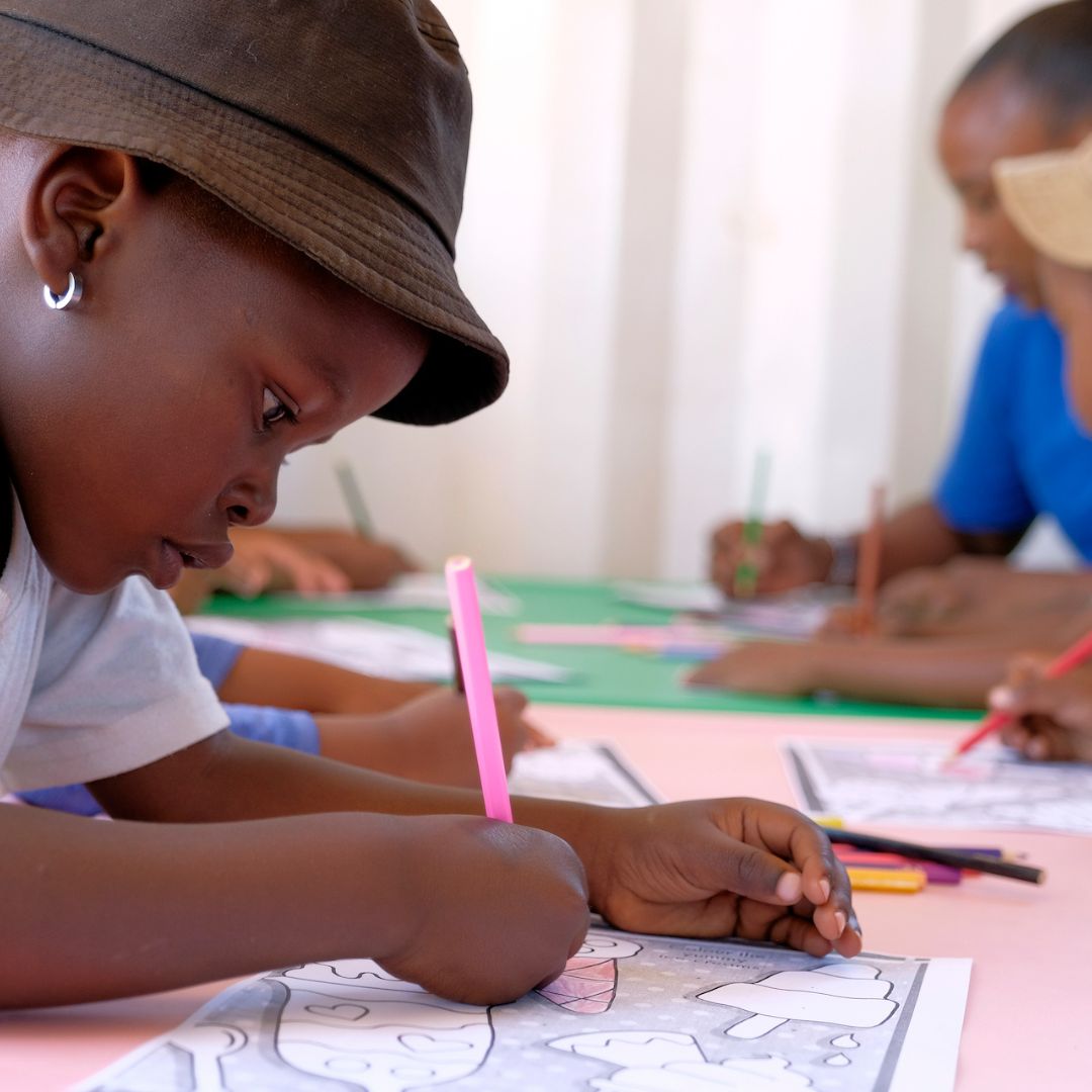 tiny tots taking part in preschool activities with the winnie mabaso foundation