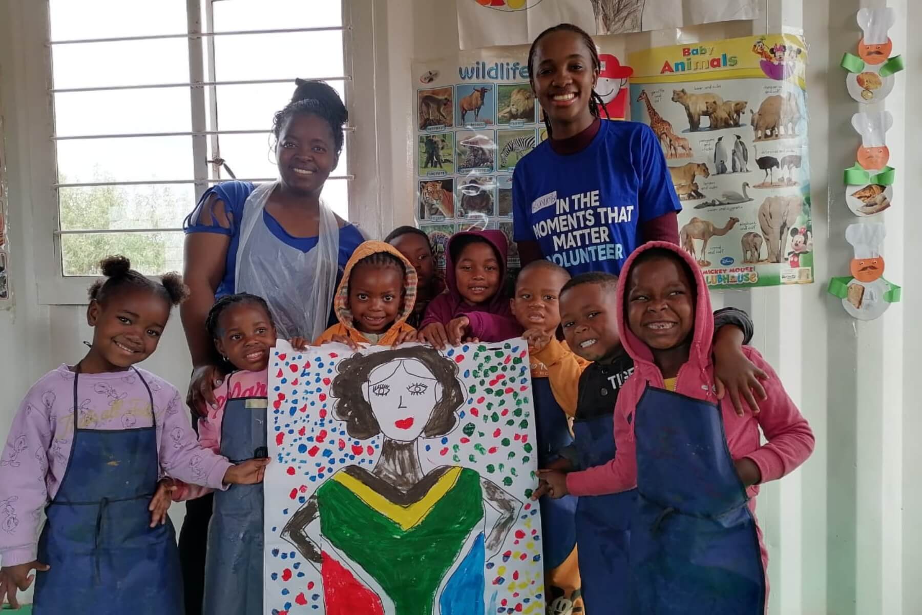 winnie mabaso corporate days bring joy and partnership between team mabaso and corporate companies in south africa- have fun doing arts and crafts with the children